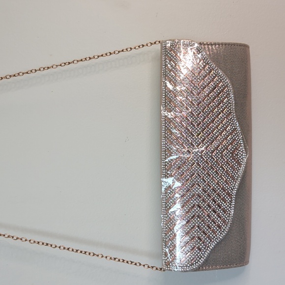 Rose Gold Sequin Clutch Purse - Picture 6 of 6